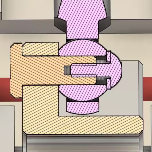 Piston pivot point cross-section
