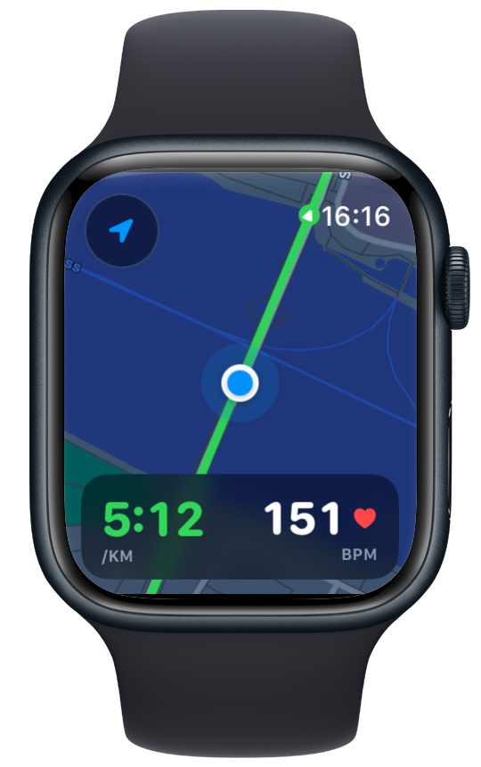 Vanoor Apple Watch route map screen